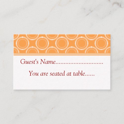 Sleek and Polished Wedding Place Cards, Orange Business Card Template