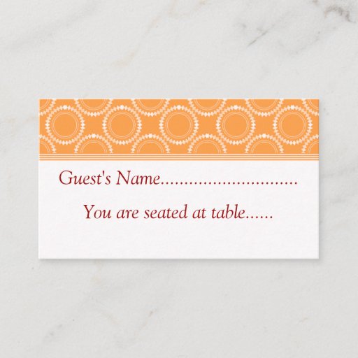 Customizable Sleek and Polished Wedding Place Cards, Orange Business Card Template
