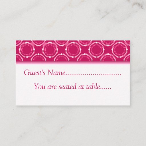 Customizable Sleek and Polished Wedding Place Cards, Pink Business Card