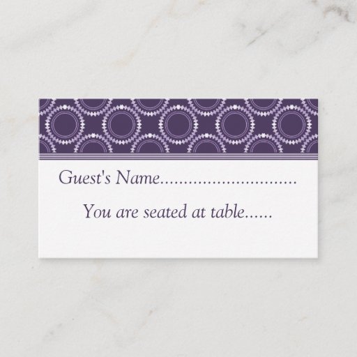 Customizable Sleek and Polished Wedding Place Cards, Purple Business Card Template