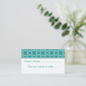 Sleek and Polished Wedding Place Cards, Teal Place Card (Standing Front)