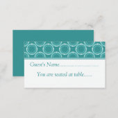 Sleek and Polished Wedding Place Cards, Teal Place Card (Front/Back)