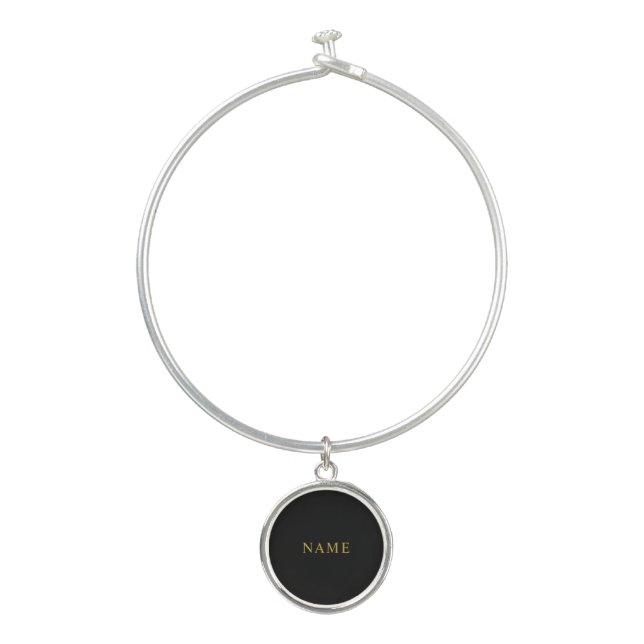 Sleek Bangle Bracelet Featuring Your Custom Name (Front)