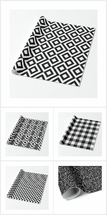 Sleek Black and White Wrapping Paper