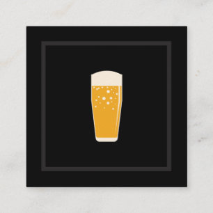 Sleek Black Beer Icon Square Business Card