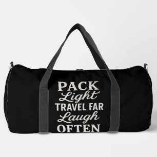 Sleek Black Bold Typography Weekend Getaways Duffle Bag