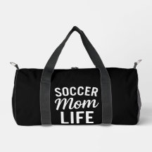 Sleek Black Bold White Typography Soccer Mom Life 