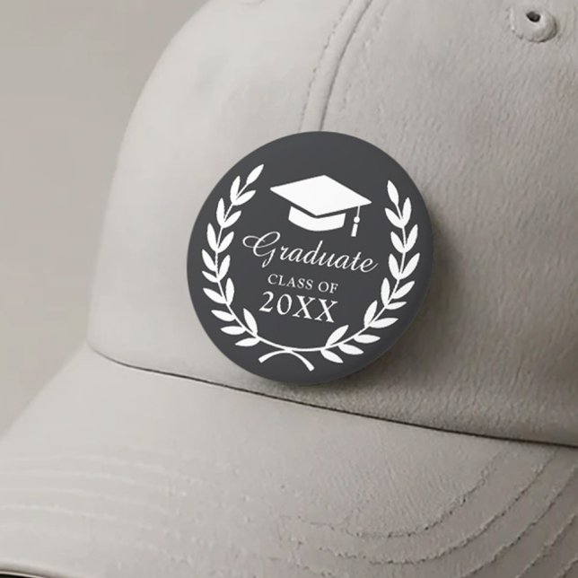 Sleek Black Commemorative Graduation Class Emblem Button (Creator Uploaded)