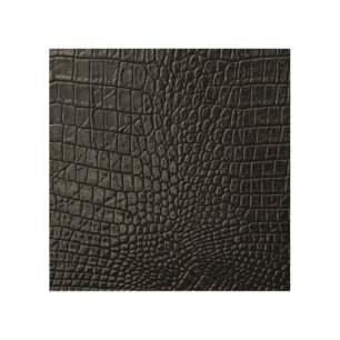 Sleek Black: Leather Texture Elegance Wood Wall Art