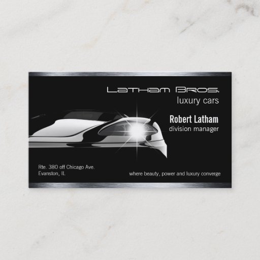 Customizable sleek black luxury car business car business card