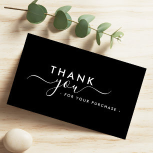 Sleek Black Modern Business Thank You Card