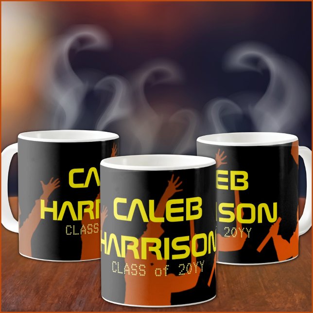 Sleek Black Modern Tech Graduation Coffee Mug (Creator Uploaded)