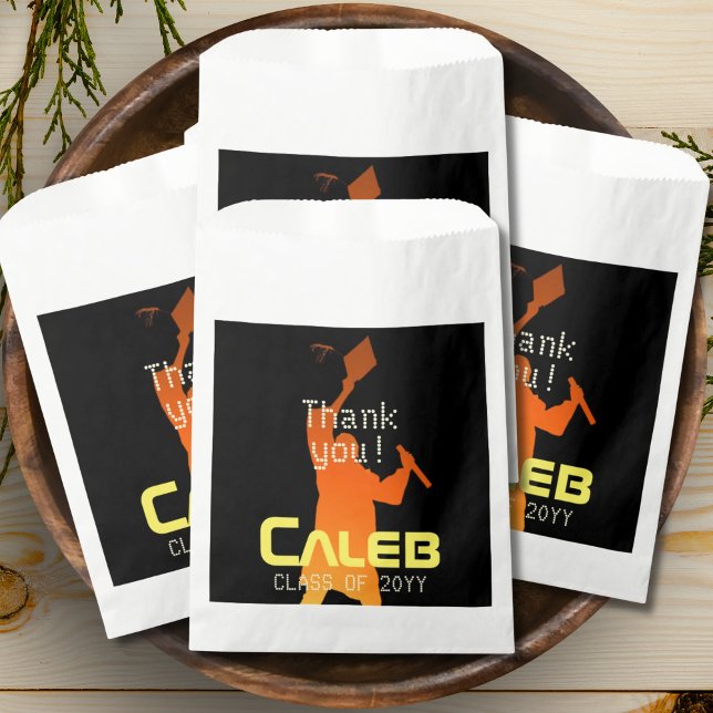 Sleek Black Modern Tech Graduation Favor Bag (Creator Uploaded)