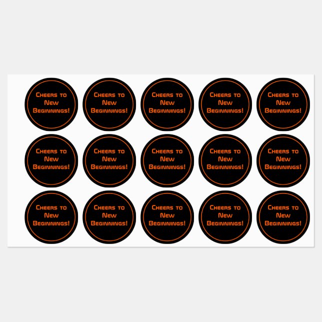 Sleek Black Modern Tech Graduation Labels (Sheet)