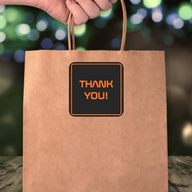 Sleek Black Modern Tech Graduation Square Sticker (Creator Uploaded)