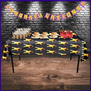 Sleek Black Modern Tech Graduation Tablecloth