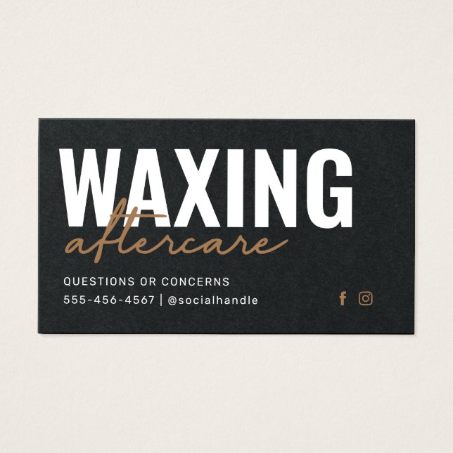 Sleek Black Modern Waxing Aftercare Guide (Front)
