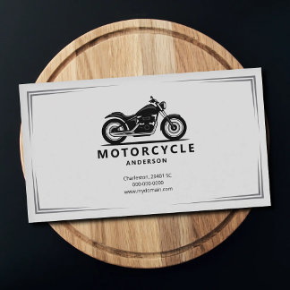 Sleek Black Motorcycle Silhouette Business Card