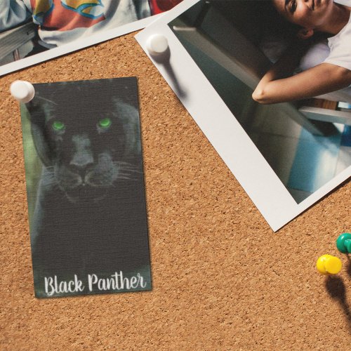 Sleek Black Panther Cat with Green Eyes Postcard