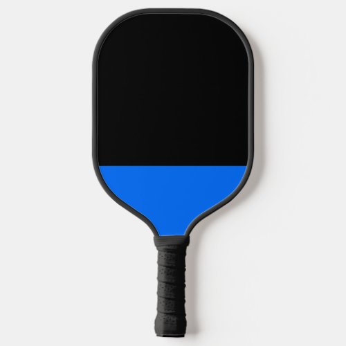 Sleek Black Three Quarter Blue Bottom Color Accent Pickleball Paddle