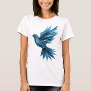 Sleek Blue ABSTRACT ART Fashion Print T-Shirt