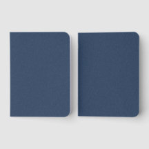 Sleek Blue Texture Foil Vow Books Wedding Journals