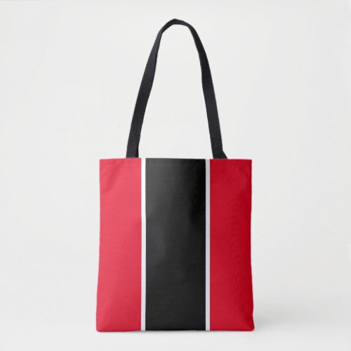 Sleek Bold Black Bright Red White Vertical Stripes Tote Bag