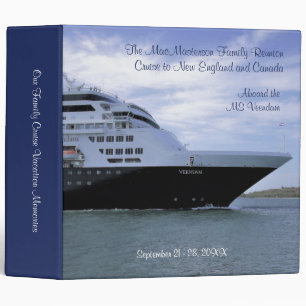 Sleek Bow Personalized Cruise Memory Book 3 Ring Binder