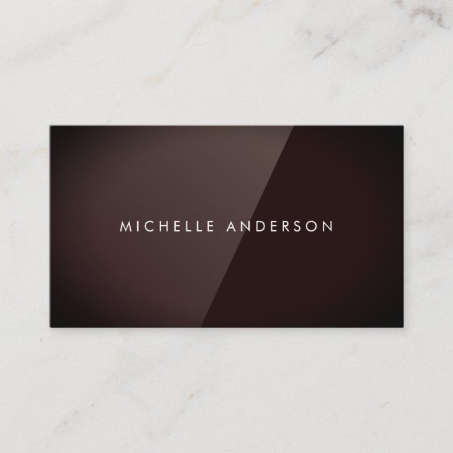 Sleek Brown Red High Gloss Business Card (Front)