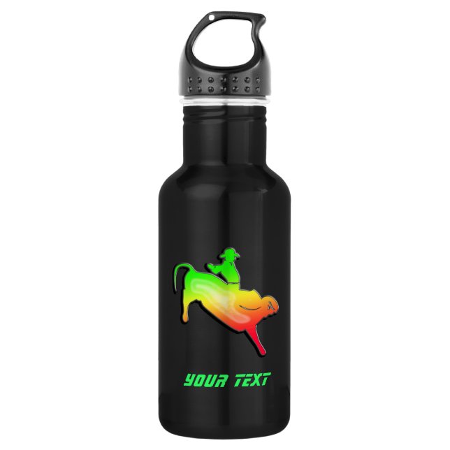 Sleek Bull Rider Water Bottle (Front)