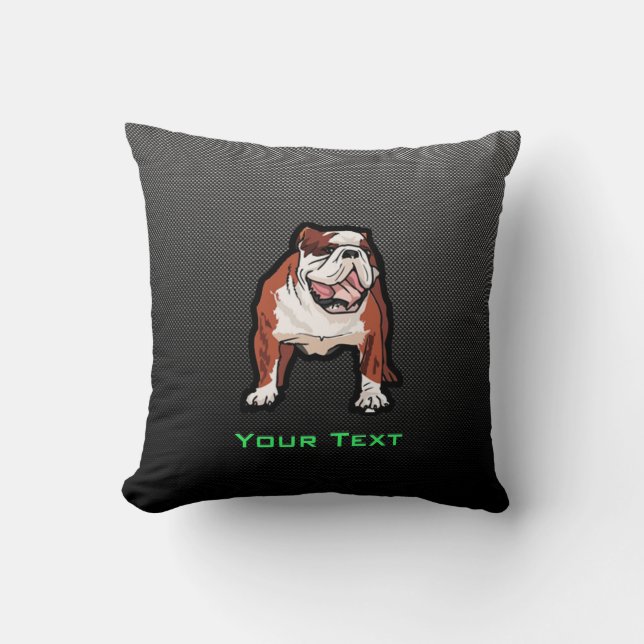 Sleek Bulldog Throw Pillow (Front)
