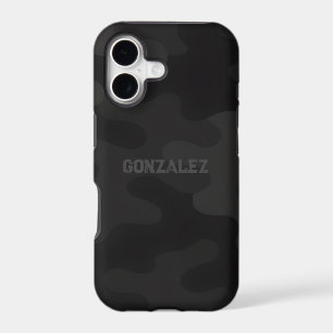 Sleek Camo Deep Black Dark Charcoal Customizable iPhone 17 Case