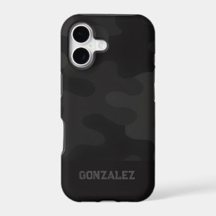 Sleek Camo Deep Black Dark Charcoal Customizable iPhone 17 Case