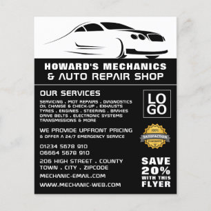 Sleek Car Logo Auto Mechanic & Repairs Advertising Flyer