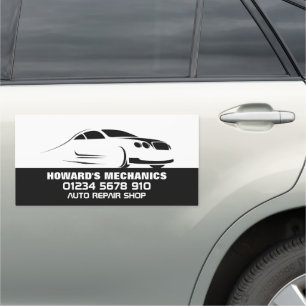 Sleek Car Logo Auto Mechanic & Repairs Advertising Magnet