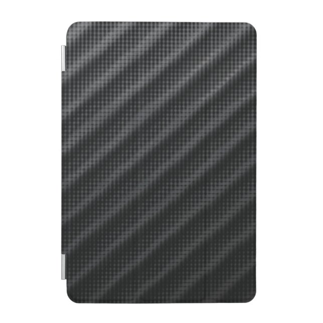 Sleek Carbon Fiber Texture, Modern Industrial iPad Mini Cover (Front)