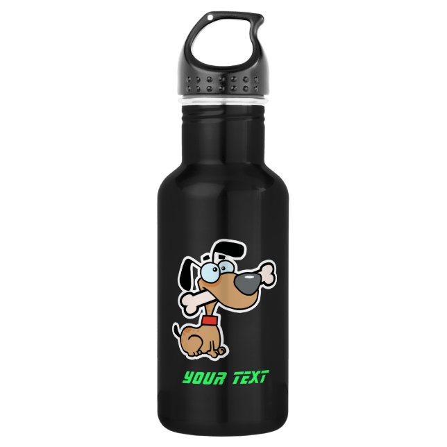 Sleek Cartoon Dog Water Bottle (Front)