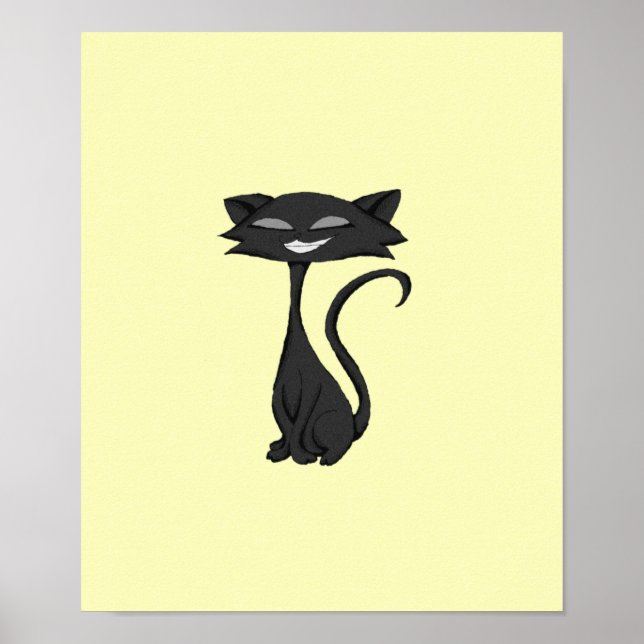 Sleek Cat Chuckling Poster (Front)