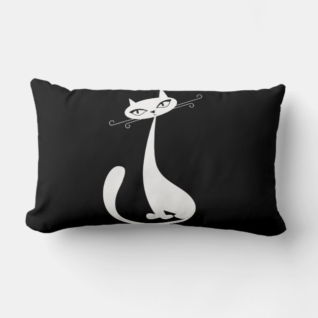 Sleek Cat Throw Pillow (Front)