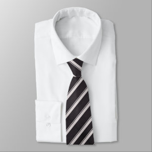 Sleek Charcoal Gray & Silver Diagonal Striped Neck Tie