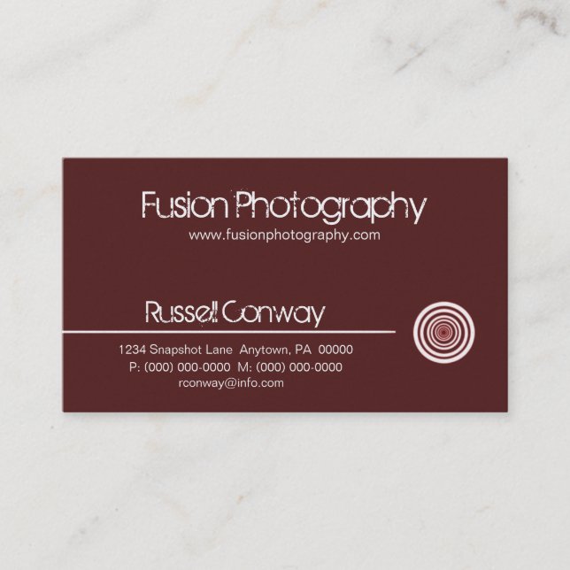 Sleek Circle Business Card, Cabernet Card (Front)