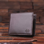 Sleek Classic Monogram Men&#39;s Leather Wallet at Zazzle