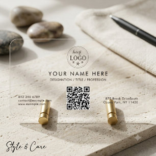 Sleek Clear Business Cards with Custom Design