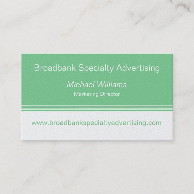 Sleek Color Block Business Card, Kelly Green Business Card (Front)