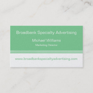 Sleek Color Block Business Card, Kelly Green Card