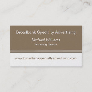 Sleek Color Block Business Card, Mocha Business Card