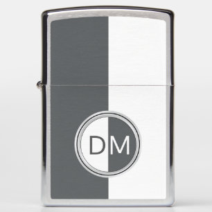 Sleek Color Block with Custom Monogram Zippo Lighter