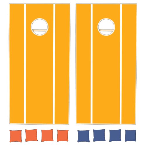 Sleek Colorful Bright Bold Yellow Sporty Stripes Cornhole Set