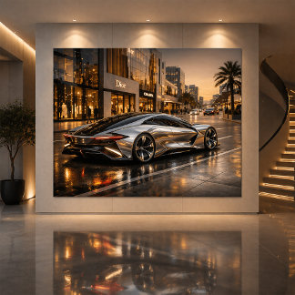 Sleek Concept Supercar Wall Decor Card