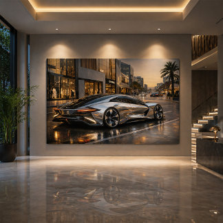 Sleek Concept Supercar Wall Decor Card